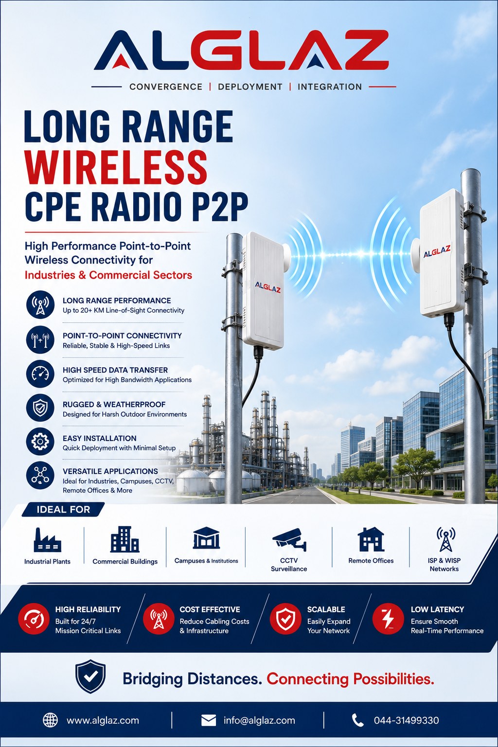 Long range wireless CPE radio P2P poster