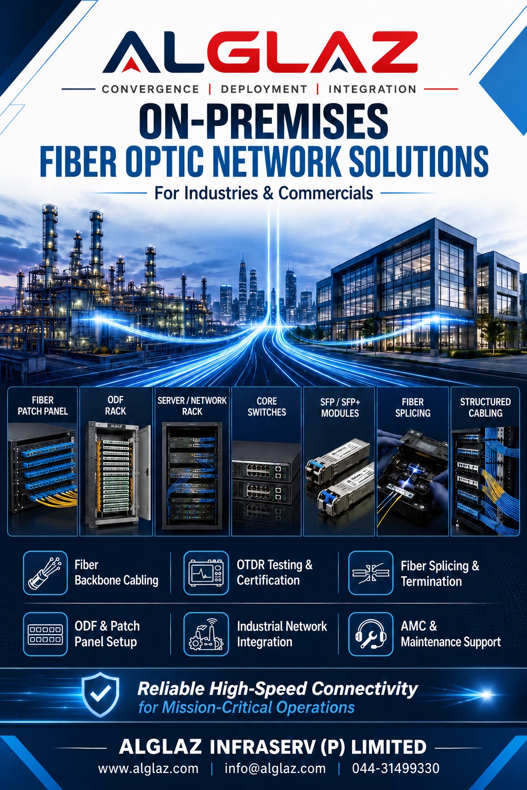 On-premises fiber optic network solutions poster